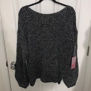 Black Sweater with Tie Up Back
